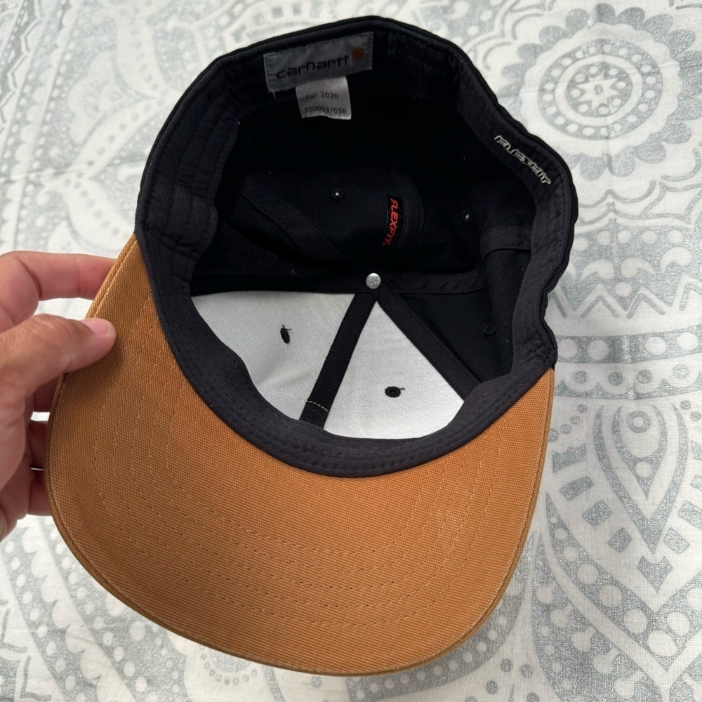 Carhartt hat baseball cap black camel tan canvas 2020 original workwear - Picture 7 of 9